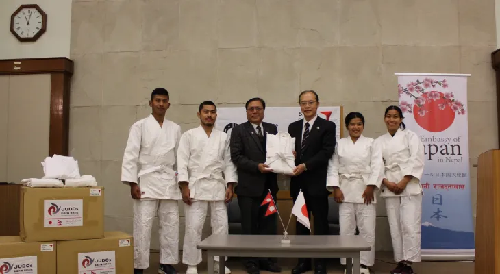 नेपाल जुडो सङ्घलाई दुई सय ४० थान जुडो पोशाक सहयोग