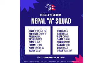 विनोद भण्डारीको कप्तानीमा 'नेपाल ए' क्रिकेट टिमको घोषणा
