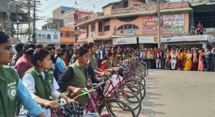 महिला साइकल दौड प्रतियोगितामा चन्चला कुमारी प्रथम