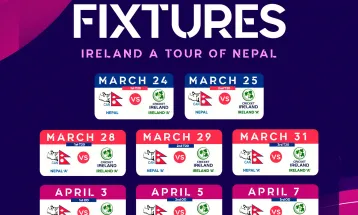 आयरल्याण्ड क्रिकेट टिम नेपाल आउदै, टी-२० तथा एकदिवसीय सिरिज खेल्ने