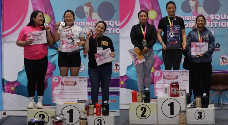 महिला स्क्वाट च्याम्पियनसिपमा टीकामायालाई स्वर्ण