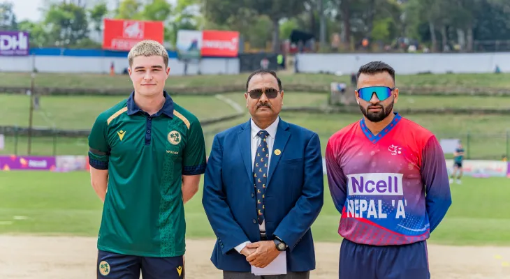 आयरल्याण्ड वोल्भ्सविरुद्ध टस जितेर पहिला बलिङ गर्दै नेपाल ए