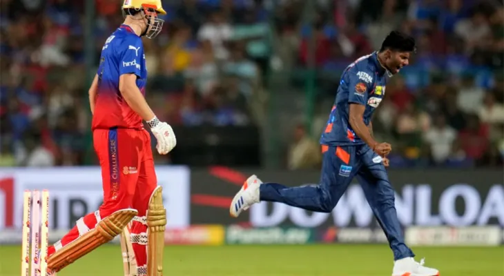 लखनउले रोयल च्यालेन्जर्स बैंगलुरुलाई २८ रनले हरायो