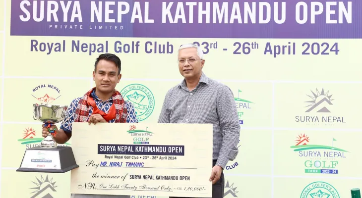 निरजलाई सूर्य नेपाल काठमाडौं ओपनको उपाधि