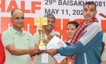 प्रथम कर्णाली हाफ म्याराथनको पुरुषतर्फ सेनाका रावत विजयी