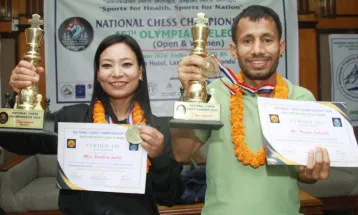 राजन सुवेदी र महिलातर्फ सिन्दिरा जोशी नेपाल च्याम्पियन