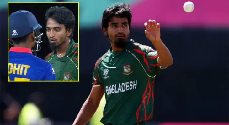 रोहित पौडेलसँग आक्रामक व्यवहार गरेका बंगलादेशी बलरलाई जरिवाना