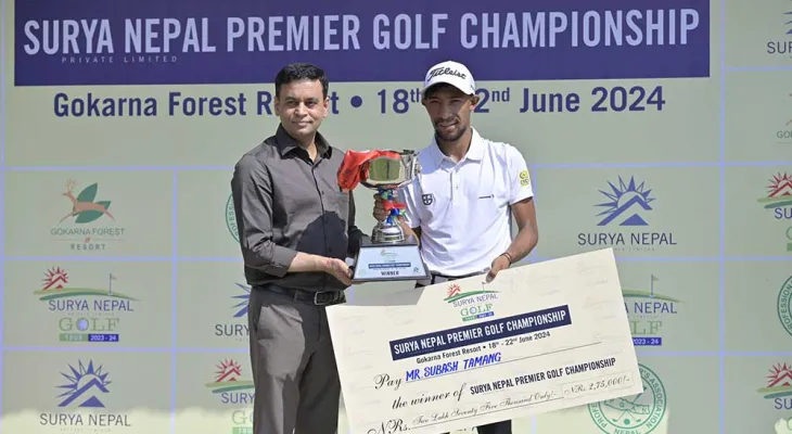 सूर्य नेपाल प्रिमियर गल्फ च्याम्पियनसीपको उपाधि सुबाशलाई
