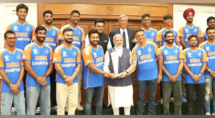 विश्वकप विजेता भारतीय क्रिकेट टिमसँग प्रधानमन्त्री मोदीको भेट