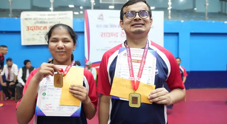 साउन्ड टेबलटेनिसमा कुशल र सिर्जनालाई स्वर्ण