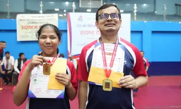 साउन्ड टेबलटेनिसमा कुशल र सिर्जनालाई स्वर्ण