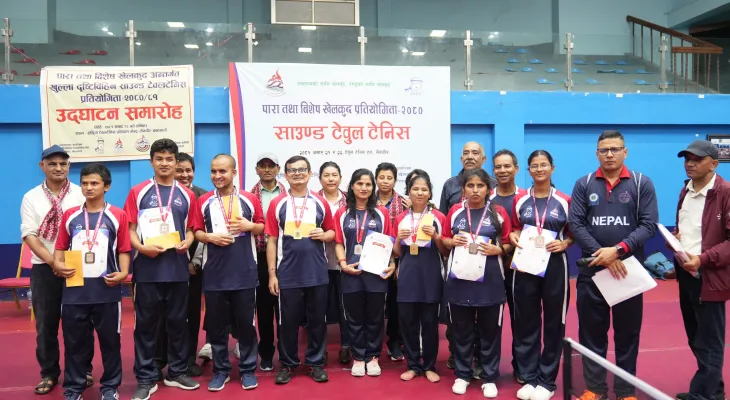 साउन्ड टेबलटेनिसमा कुशल र सिर्जनालाई स्वर्ण