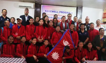 काभा यू-२० महिला भलिबल च्याम्पियनसिप खेल्न जाने टोलीको बिदाइ