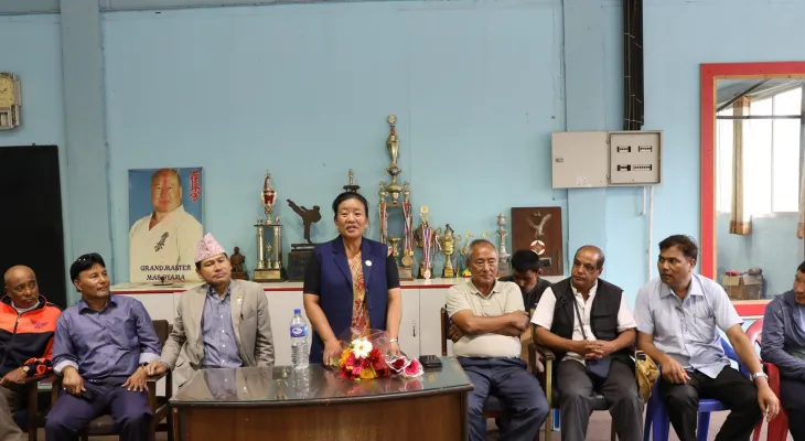 खेलकुद मन्त्री आलेद्वारा केन्द्रीय डोजोको निरीक्षण