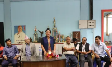 खेलकुद मन्त्री आलेद्वारा केन्द्रीय डोजोको निरीक्षण