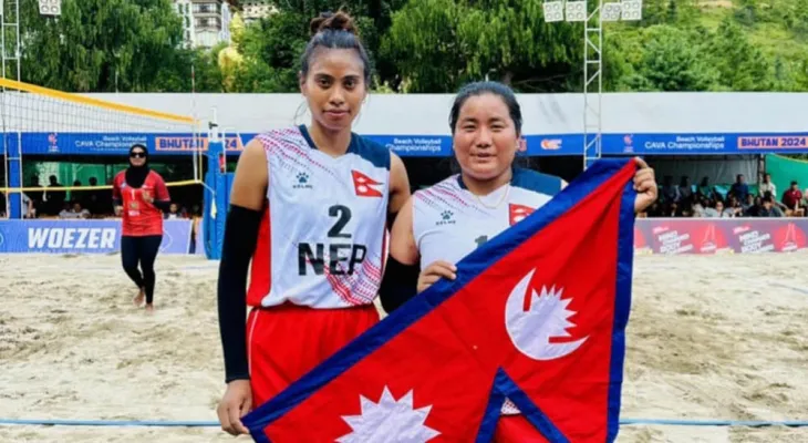 नेपालले जित्यो काभा बिच भलिबलको महिलातर्फको उपाधि