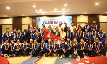 एएफसी महिला एसिया कप छनोट खेल्न उज्बेकिस्तान जान लागेको नेपाली टोलीलाई बिदाइ