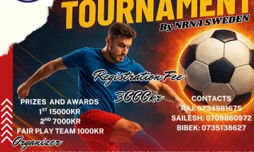स्वीडेनमा 7-A SIDE एनआरएनए कप फुटबल प्रतियोगिता हुने