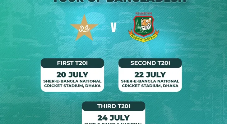 पाकिस्तान पुरुष क्रिकेट टोली जुलाईमा बंगलादेश जाने, तीन टी-२० अन्तर्राष्ट्रिय खेल्ने