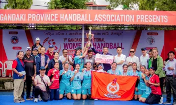 APF Wins Women's Handball Title at Gandaki Cup National Championship
