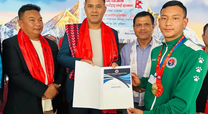 Nepali Medal-Winning Hapkido Athletes Honored in Kathmandu