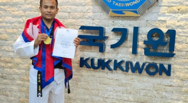 तेक्वान्दो खेलाडी राजकुमार दराईलाई दक्षिण कोरियामा स्वर्ण पदक