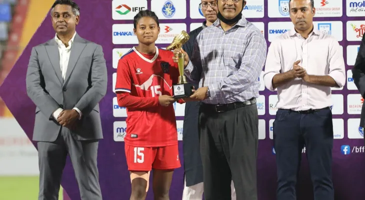 साफ यु–२० महिला च्याम्पियनसिपमा पूर्णिमा राईलाई गोल्डेन बुट, १० गोलसहित सर्वाधिक गोलकर्ता