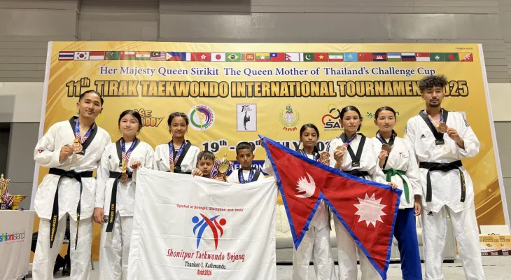 ११औं तिराक अन्तर्राष्ट्रिय तेक्वान्दो प्रतियोगितामा नेपाललाई ९ कास्य पदक