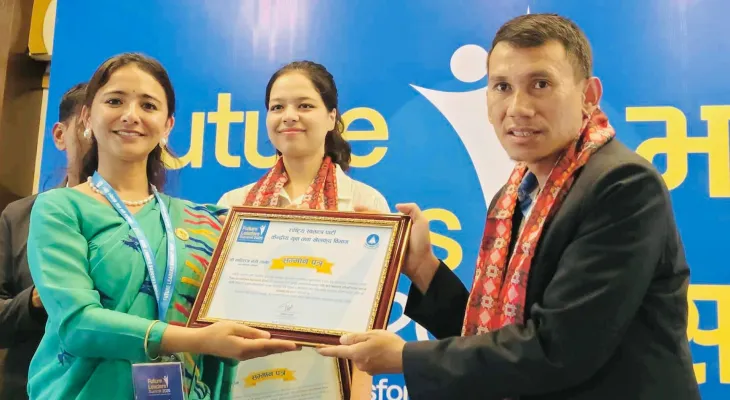 पारा तेक्वान्दो खेलाडी पलेशा गोर्वधन र प्रशिक्षक कविराज नेगी सम्मानित