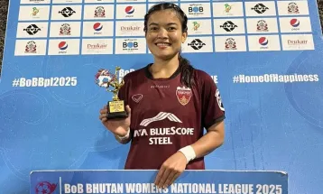नेपालकी पूजा राना भुटान वीमेन्स लिगको खेलमा ‘प्लेयर अफ द म्याच’ घोषित
