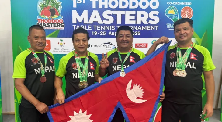 मास्टर्स टेबलटेनिसमा नेपाललाई ९ पदक