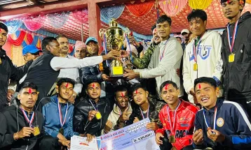 नवौं मण्डली कपको उपाधि मणिमुकुन्द भलिबल क्लब रुपन्देहीलाई