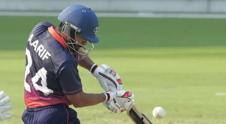 आईसीसी विश्वकप क्रिकेट लिग–२ : आरिफ शेख २ रनमा आउट, नेपाल १०६/४