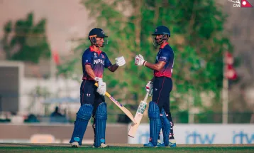 आइसिसी क्रिकेट वर्ल्ड कप लिग–२ : नेपालको स्थिर सुरुवात , १० ओभरमा ४१/१, आसिफ र भीम क्रीजमा