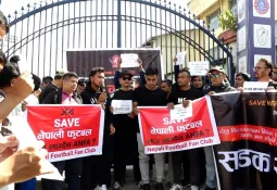 Footballers Protest at ANFA Headquarters, Demand Immediate A-Division League