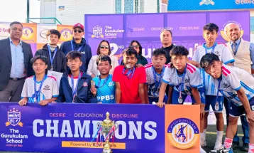 पिस प्वान्टले जित्यो गुरुकुलम इन्टर स्कुल फुटसलको उपाधि