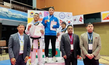 कोरियन एम्बेस्डर अन्तर्राष्ट्रिय तेक्वान्दो प्रतियोगिता अन्तर्गत पारा तेक्वान्दोमा अमिरलाई स्वर्ण
