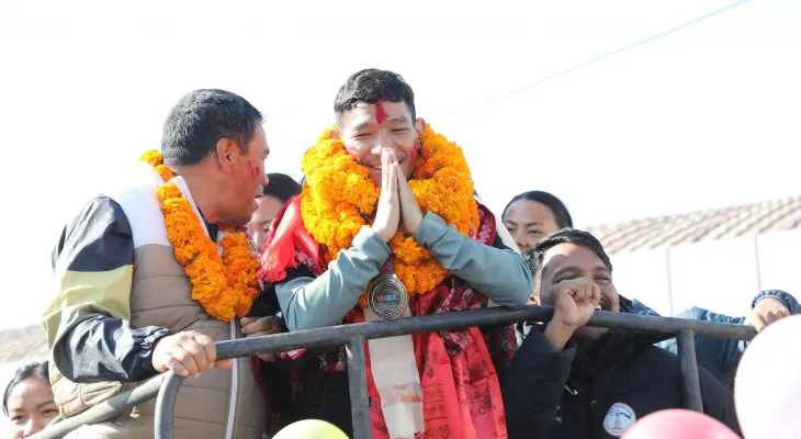 विश्व बक्सिङका पदक विजेता चन्द्रको भब्य स्वागत