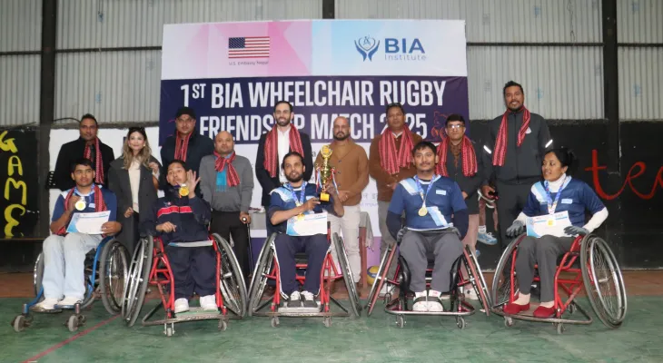नेपालमै पहिलो ह्वीलचेयर रग्बी मैत्रीपूर्ण खेल सम्पन्न, बिआइए इन्स्टिच्युट विजयी