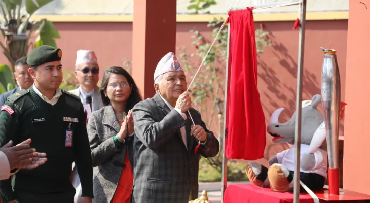 राष्ट्रपति पौडेलद्धारा किन्डर ओलम्पिकको मस्कट अनावरण