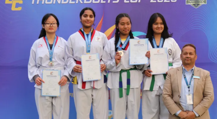 तेक्वान्दोको दुबै इभेन्ट्समा जेम्स स्कुललाई स्वर्ण