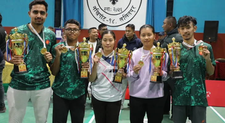 यलम्बर कप ब्याडमिन्टनको यु–१७ मा सौर्य च्याम्पियन