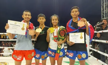 Sushma Chaudhary and Puskardev Malla Win Gold at 6th Kun Khmer World Championship
