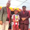 वेदाङ्ग इन्टरनेशनल स्कुलद्वारा डबल गोल्ड विजेता अन्भी शाही सम्मानित