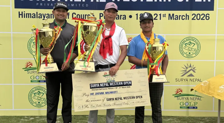 भुवनलाई सूर्य नेपाल वेस्टर्न ओपनको उपाधि, सञ्जय एक स्ट्रोकले पराजित