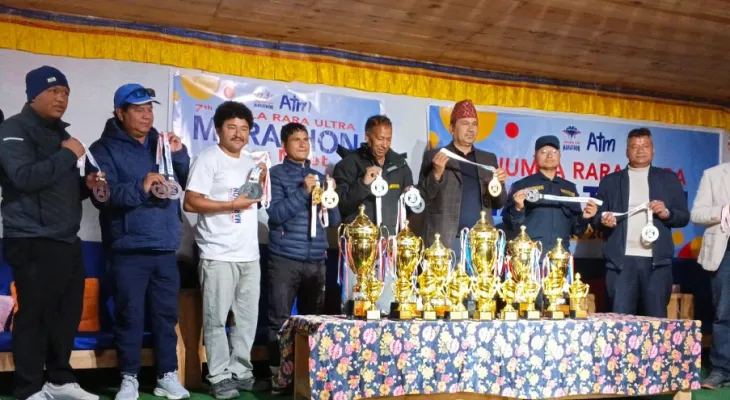 जुम्ला–रारा अल्ट्रा म्याराथनको ट्रफी सार्वजनिक : प्रतियोगितामा ६ सय विद्यार्थीले भाग लिने